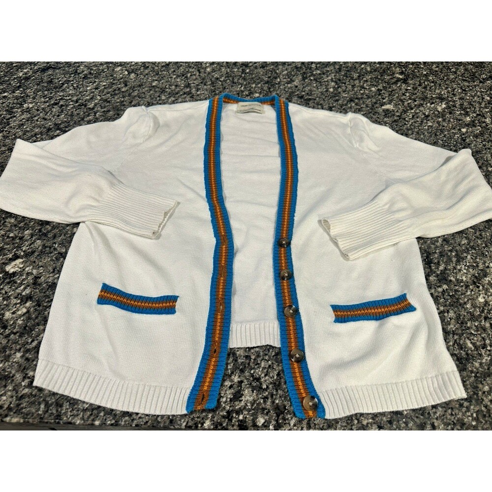 Urban Outfitters Womens M Cardigan Sweater Retro Preppy Striped Button Front